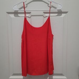 Red Silk and Rayon Flowy Tank Blouse Top NWOT